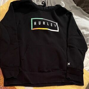 Hurley Black Crewneck Sweatshirt with Gradient Logo